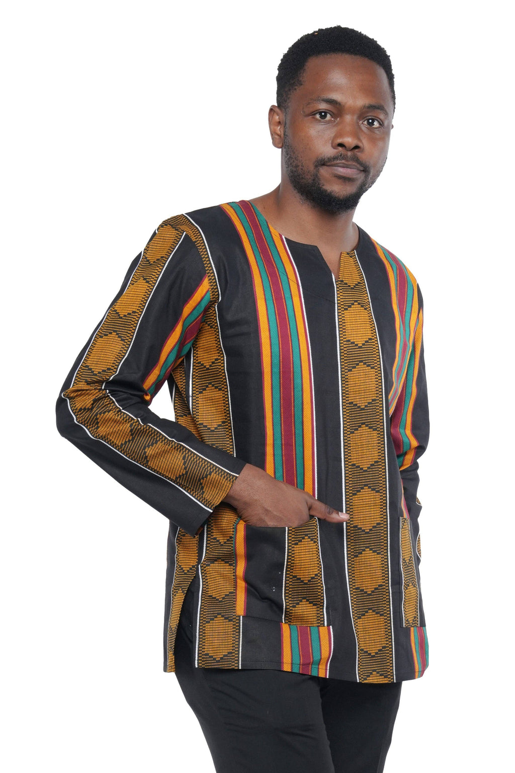 African Kente Shirt Long Sleeves