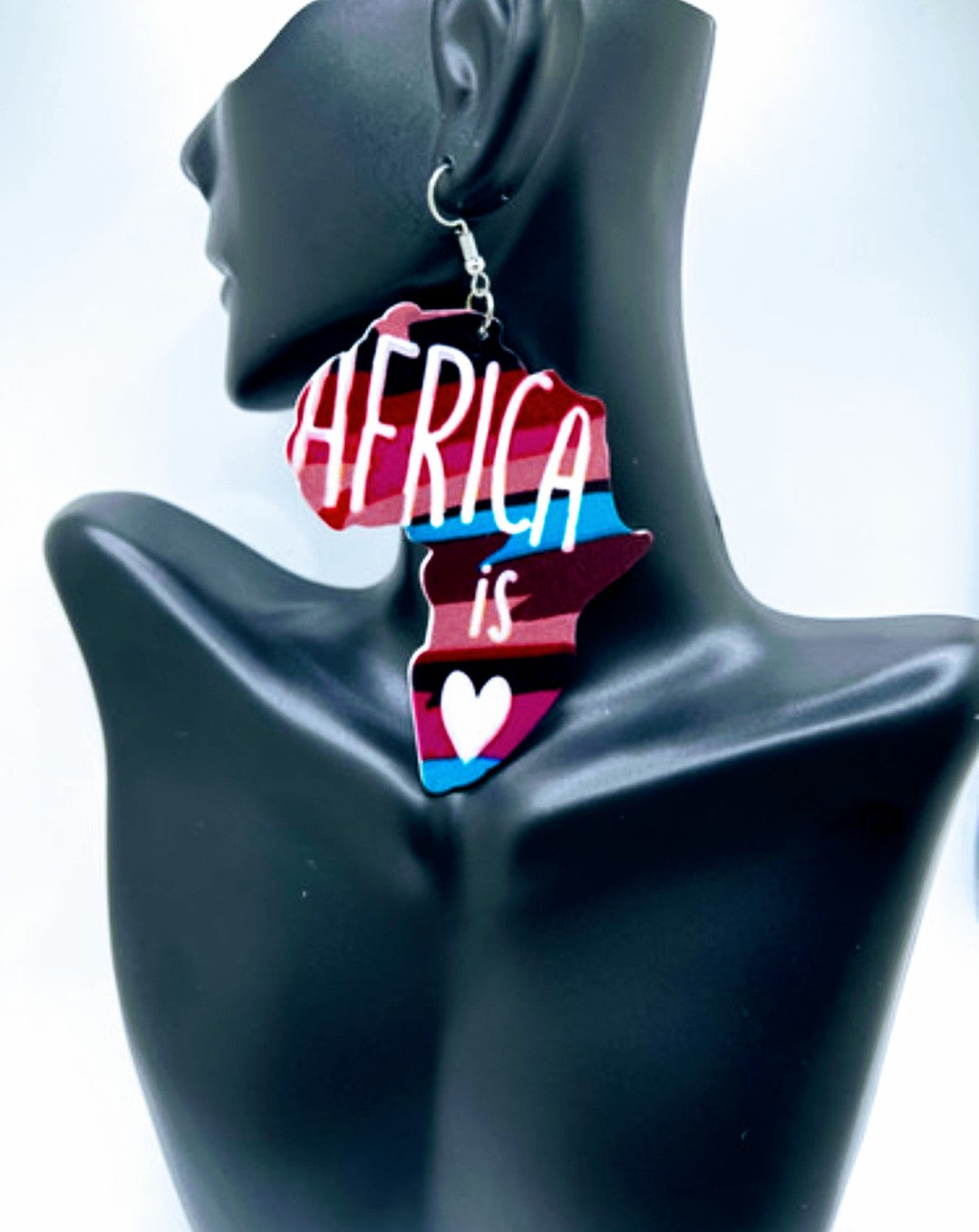 Mambo Africa is love printing wooden earrings