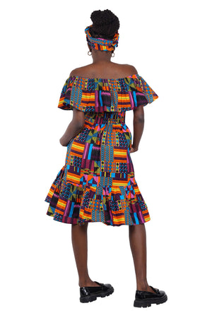 Ankara Printed Fit and Flare Dress