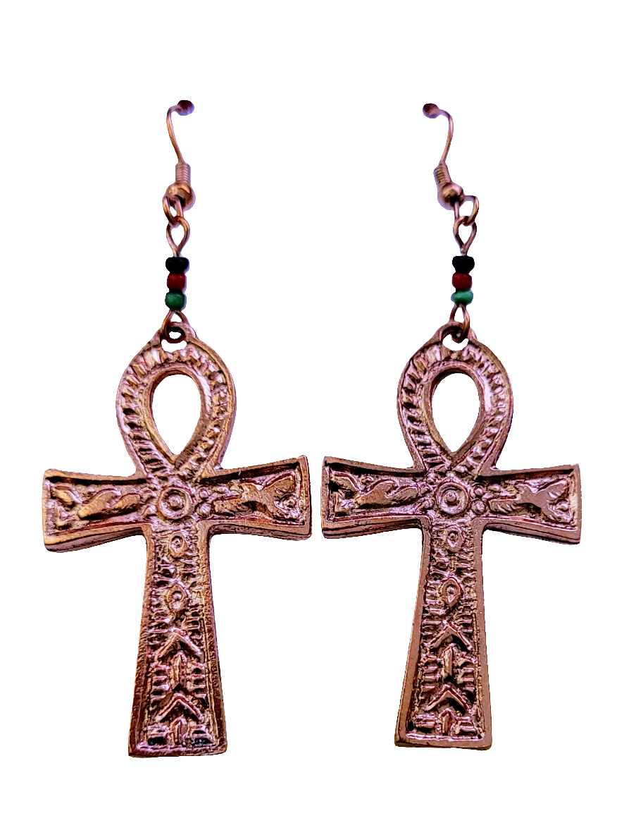 Copper Egyptian Ankh Earrings