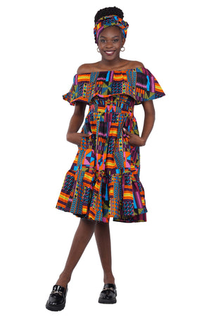 Ankara Printed Fit and Flare Dress