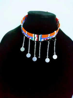 African ethnic Maasai Beaded Necklace pendant choker multicolored New